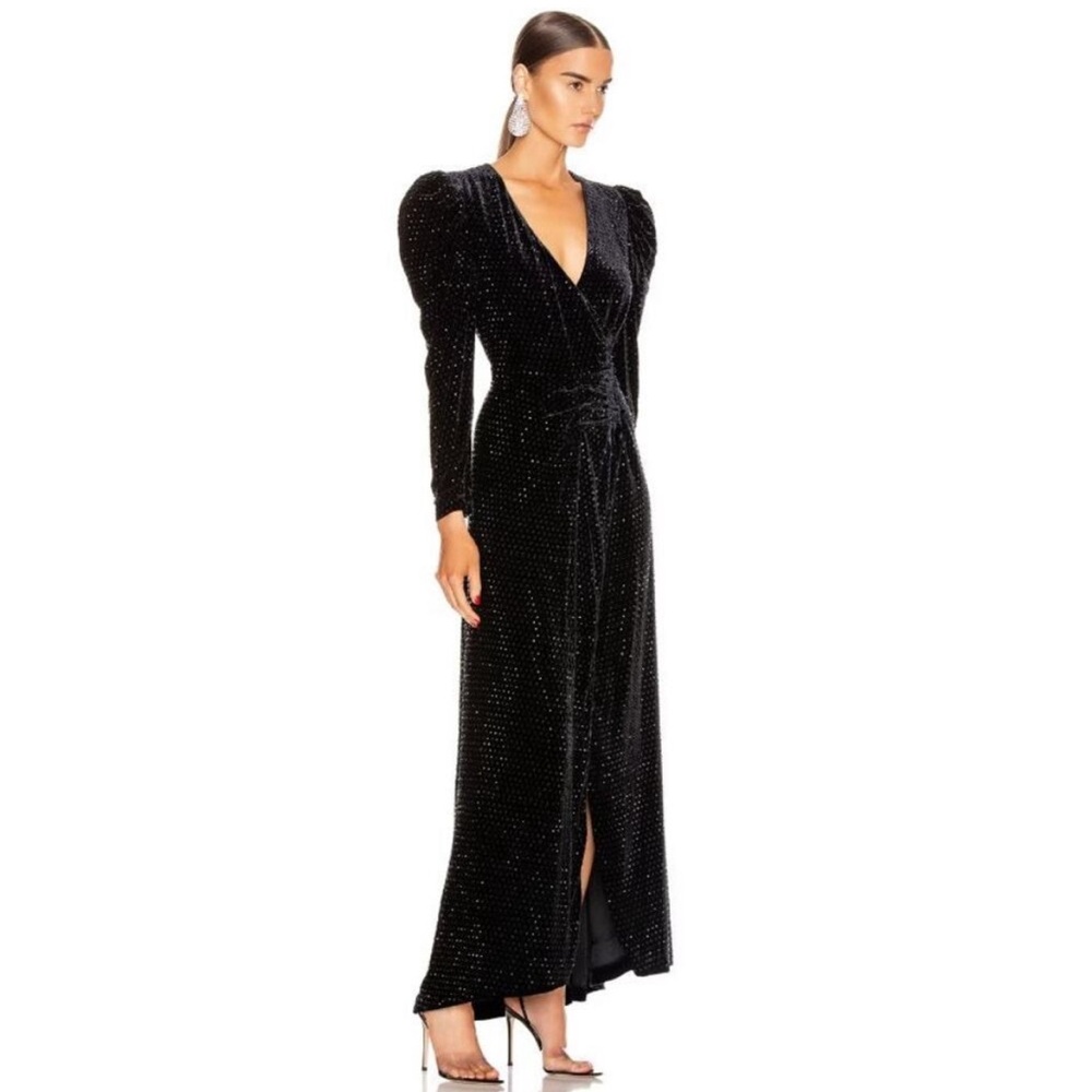 Retrofete Black Maxi Dress with Silver Accents - Picture 3 of 8